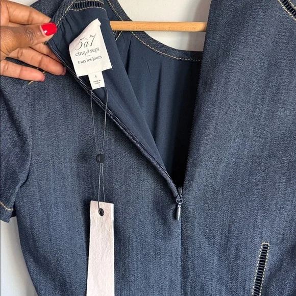 NEW Cinq à Sept Giana Stretch Denim Minidress 4 - Picture 10 of 13